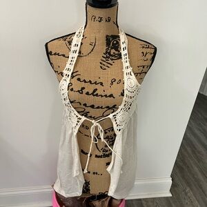 Papaya Crochet Halter Top in Off-White